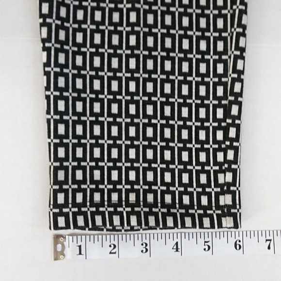 Melissa Paige Stretch Waist Viscose Blend Pants M Black White Pattern - Picture 13 of 13